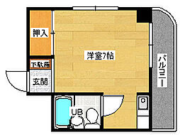 杉本ビル ワンルームの間取図画像