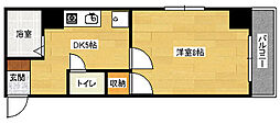 オプス6丁目 1Kの間取図画像