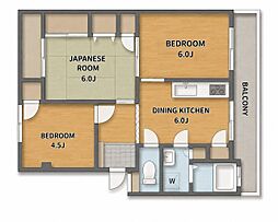 クレールメゾン中須 3DKの間取図画像