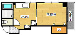 ラフィーネ段原 1DKの間取図画像