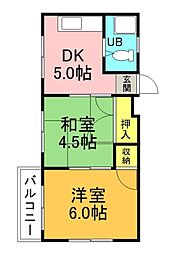 大宮グリーンコーポ 2DKの間取図画像