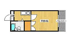 メゾン鹿籠 1Kの間取図画像