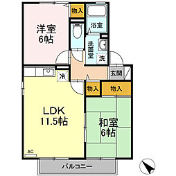 ルミエール小林 2LDKの間取図画像
