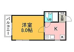 第3宮本ビル 1Kの間取図画像