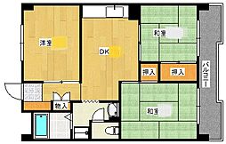 コーポハピネス 3DKの間取図画像