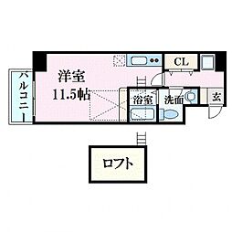 ファンタジービル ワンルームの間取図画像