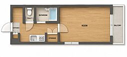 エトワール池本 1Kの間取図画像