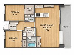 ライオンズプラザ皆実町 2LDKの間取図画像