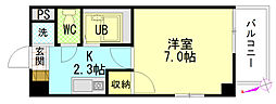 シャローム村岡 1Kの間取図画像