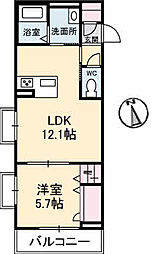 フェデリオ曙 1LDKの間取図画像