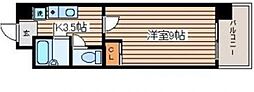 JJS舟入南 1Kの間取図画像