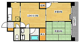 東雲奥野ビル 2LDKの間取図画像