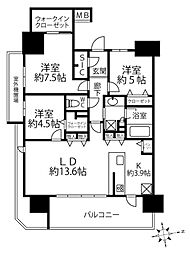 ザ・プレイス広島 3LDKの間取図画像