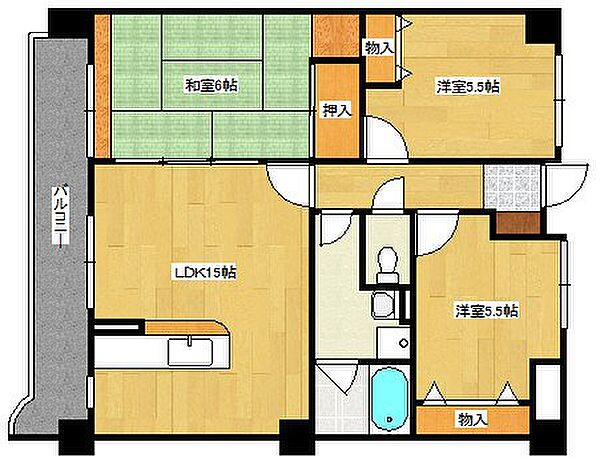 広島県広島市西区古江上２丁目(賃貸マンション3LDK・2階・68.00㎡)の写真 その2