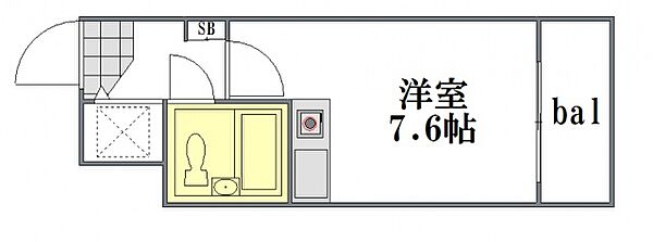 広島県広島市中区小網町(賃貸マンション1R・9階・16.36㎡)の写真 その2