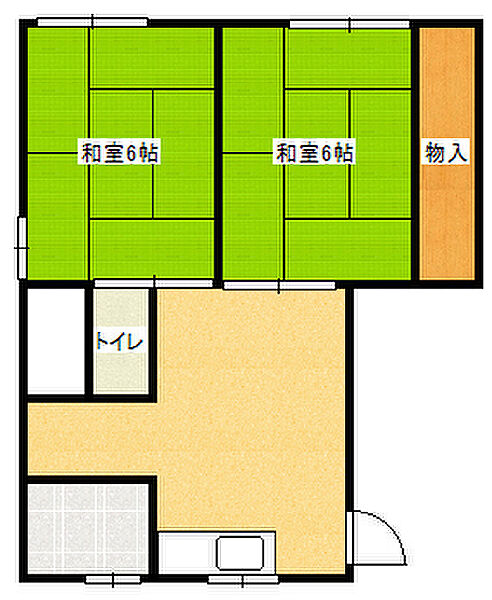 広島県広島市西区小河内町２丁目(賃貸マンション2DK・2階・43.25㎡)の写真 その2