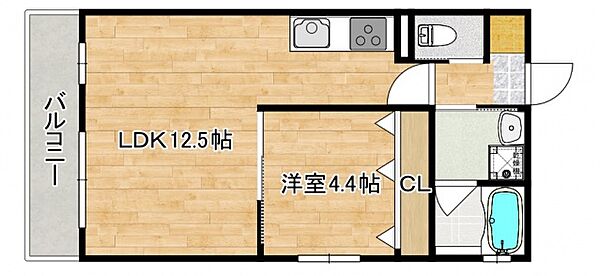 広島県広島市中区住吉町(賃貸マンション1LDK・2階・37.72㎡)の写真 その2