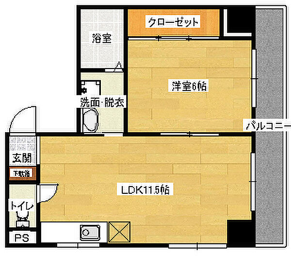 広島県広島市南区的場町２丁目(賃貸マンション1LDK・7階・31.86㎡)の写真 その2