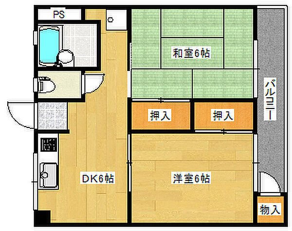 広島県広島市西区己斐西町(賃貸マンション2DK・1階・40.30㎡)の写真 その2