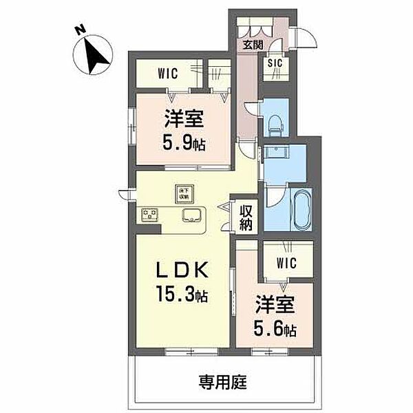 広島県広島市安佐南区緑井４丁目(賃貸アパート2LDK・1階・68.78㎡)の写真 その2