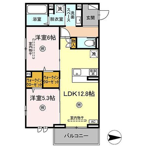 広島県広島市安佐南区中筋２丁目(賃貸アパート2LDK・2階・59.92㎡)の写真 その2