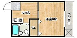 大須ハイツ 1Kの間取図画像