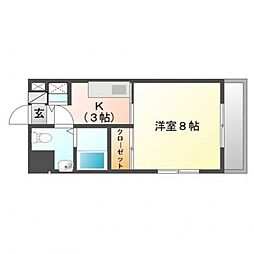 広島高速交通アストラムライン 西原駅 徒歩1分の賃貸マンション 3階1Kの間取り