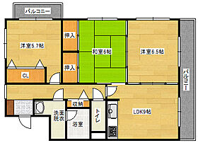 広島県広島市安佐南区緑井５丁目（賃貸マンション3LDK・2階・62.00㎡） その2