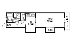 八木興産ビル 1Kの間取図画像