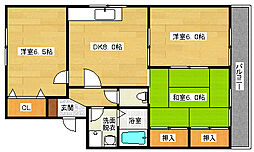 広島高速交通アストラムライン 安東駅 徒歩10分の賃貸アパート 2階3DKの間取り