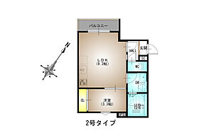 広島県広島市中区江波西１丁目（賃貸アパート2LDK・2階・30.85㎡） その2