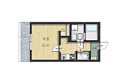 広島高速交通アストラムライン 伴駅 徒歩11分の賃貸アパート 1階1Kの間取り