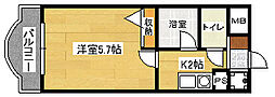 JR可部線 安芸長束駅 徒歩7分の賃貸マンション 1階1Kの間取り
