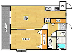 広島高速交通アストラムライン 牛田駅 徒歩18分の賃貸マンション 1階1LDKの間取り