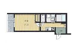 広島高速交通アストラムライン 伴駅 徒歩11分の賃貸アパート 2階1Kの間取り