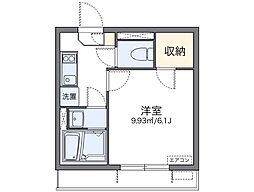 広島電鉄5系統 比治山下駅 徒歩1分の賃貸アパート 4階1Kの間取り