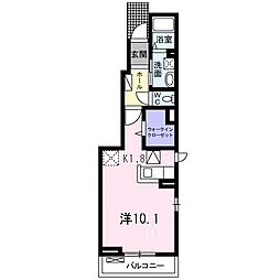 JR芸備線 矢賀駅 徒歩17分の賃貸アパート 1階ワンルームの間取り
