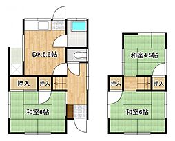 JR山陽本線 天神川駅 徒歩28分の賃貸一戸建て 1階3DKの間取り
