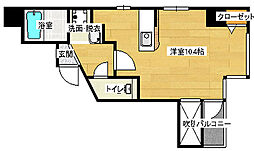 広島電鉄1系統 鷹野橋駅 徒歩4分の賃貸マンション 9階ワンルームの間取り