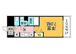 広島電鉄1系統 日赤病院前駅 徒歩7分の賃貸マンション 3階1Kの間取り