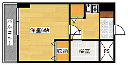 広島電鉄2系統 広島駅駅 徒歩4分の賃貸マンション 3階1Kの間取り