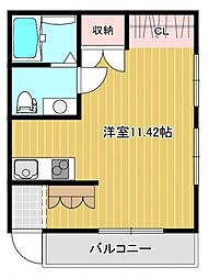JR可部線 安芸長束駅 徒歩8分の賃貸マンション 1階ワンルームの間取り
