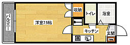 レジデンス新木 1Kの間取図画像