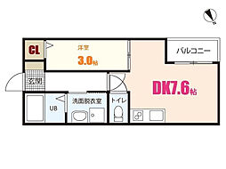 JR可部線 安芸長束駅 徒歩6分の賃貸アパート 3階1DKの間取り
