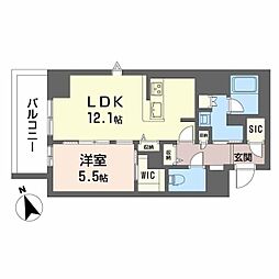 広島電鉄8系統 横川駅 徒歩6分の賃貸マンション 8階1LDKの間取り