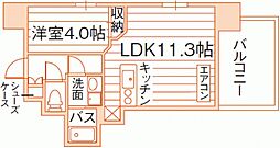 グランエターナ岡山3 1LDKの間取図画像