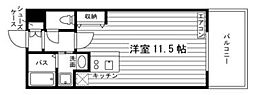 グランエターナ岡山3 ワンルームの間取図画像