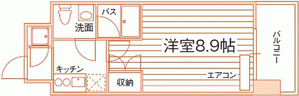 ルラシオン岡山野田屋町 ｜岡山県岡山市北区野田屋町２丁目(賃貸マンション1K・3階・25.50㎡)の写真 その2