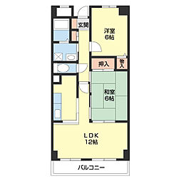 メゾン山水III 1階2LDKの間取り