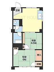冨永マンション 2DKの間取図画像